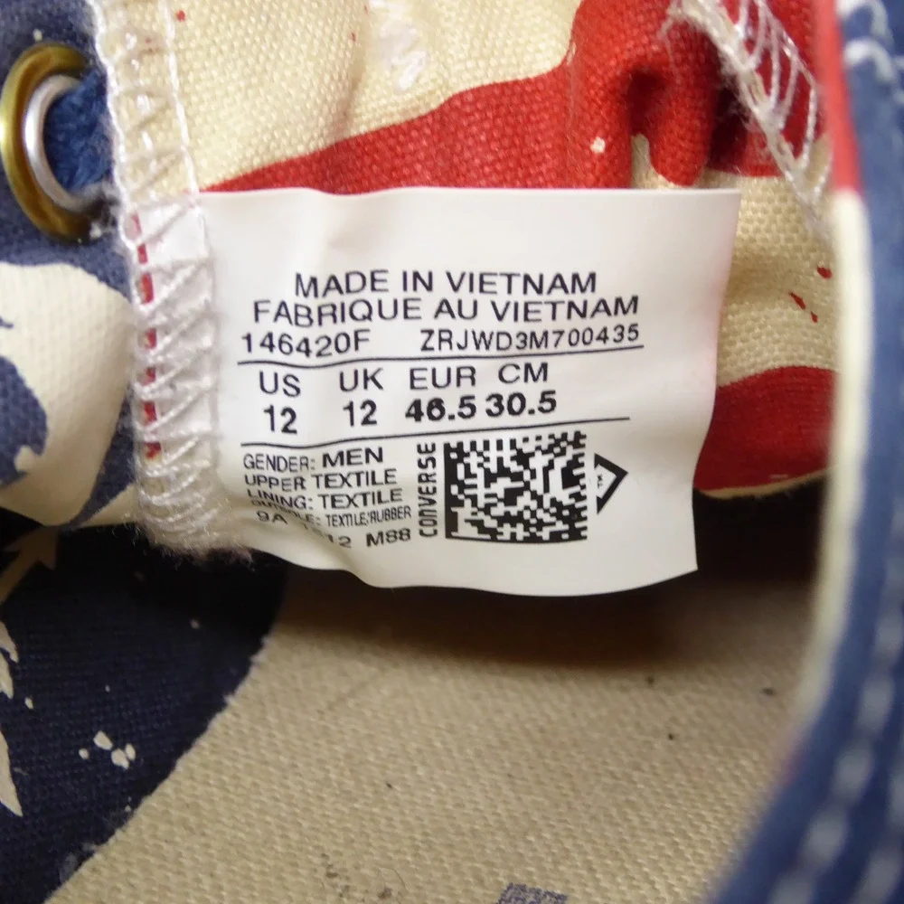 Converse Chuck Taylor All Star Low Navy Red Canvas Sneakers Shoes Mens Size 12 - Picture 8 of 9